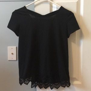 Plain Black T w/ Detailing at the Bottem